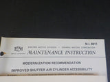EMD Maintenance Instructions MI 9611 November 1975 Improved shutter & Cylinder a