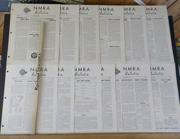 NMRA Bulletin 1951 Complete Year 12 issues January - December