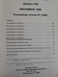 American Railway Engineering Association Bulletin 708 December 1986 Vol 87 AREA