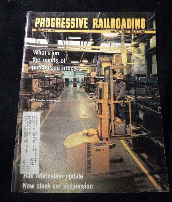 Progressive Railroading 1989 February New stack car suspension Rail lubrication