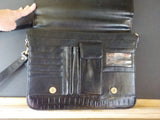 Bellerose Leather Purse Briefcase Attache Black Vintage