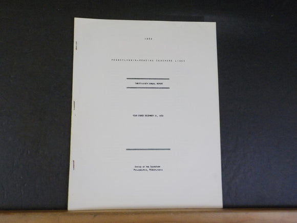Pennsylvania-Reading Seashore Lines annual report 1962 29th annual
