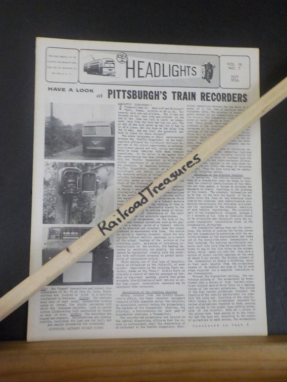 ERA Headlights 1956 July Have a Look at Pittsburgh’s Train Recorders