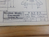 Blueprint Philadelphia & Reading 1892 Open Platform Class PAG Coach   BP #318