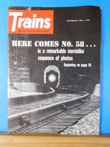 Trains Magazine 1961 November Here Comes #58 Tunnel City