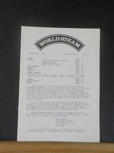 World Steam #88 February 1986 India Canada Cina