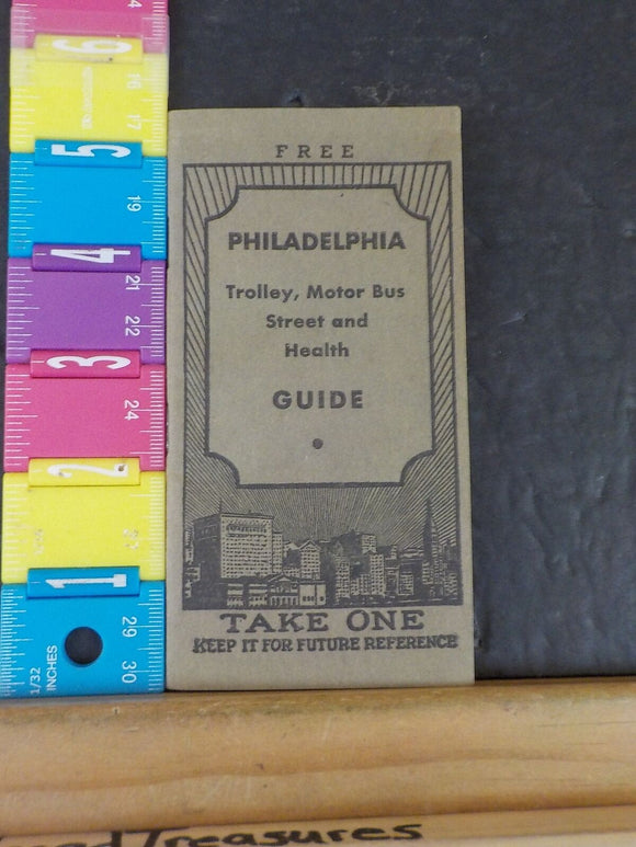 Philadelphia Trolley, Motor Bus Street and Health Guide 1941