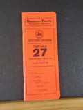 Southern Pacific Employee Timetable #27 Western Division 1985 April 28