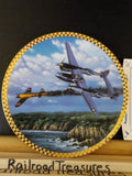 Plate WWII American Air Power collection Fork Tailed Devil Plate #C935 COA P1755