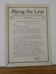 Along the Line 1929 March New York New Haven & Hartford Employee Magazine