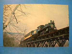 Postcard Green Mountain 89 Drifting across the curved trestle at Ludlow, Vt