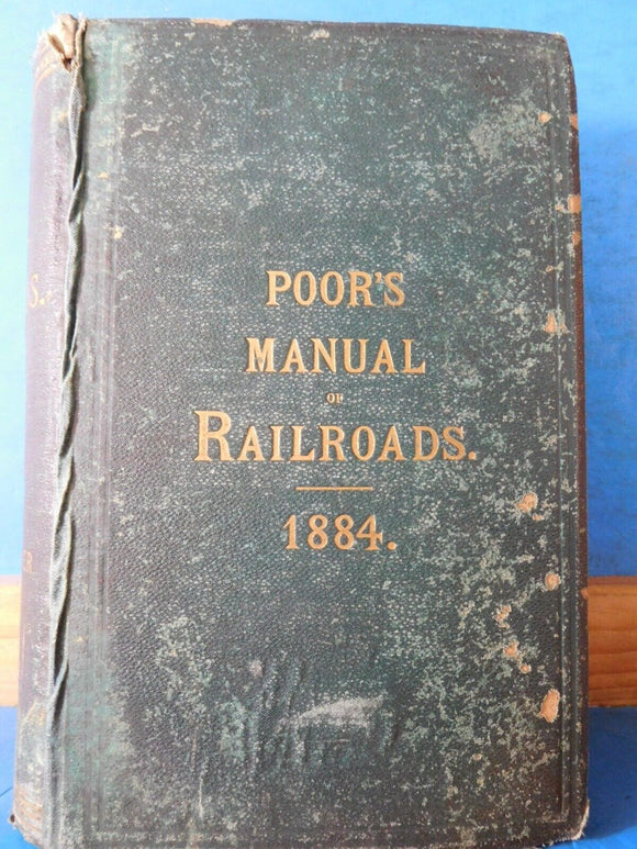 Poor's Manual of Railroads 1884  History rolling stock more