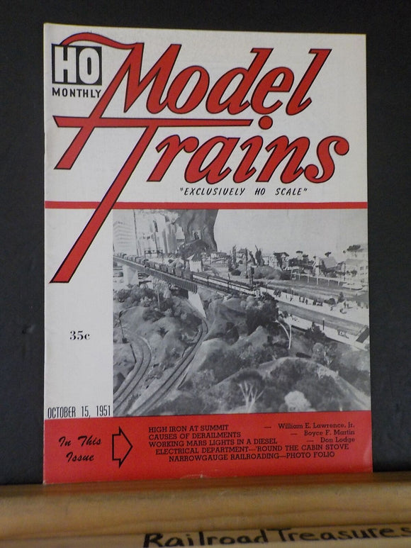 HO Monthly Model Trains 1951 October HO Scale Causes of derailments Mars Lights