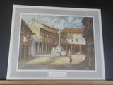 Renaissance Lithographic Print Julio Cortes Ballesta Plaza de Pueblo Lithographi