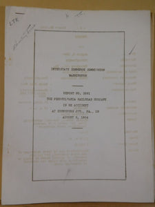 Railroad Accident Investigation Report #3591 Pennsylvania Railroad Co 1954
