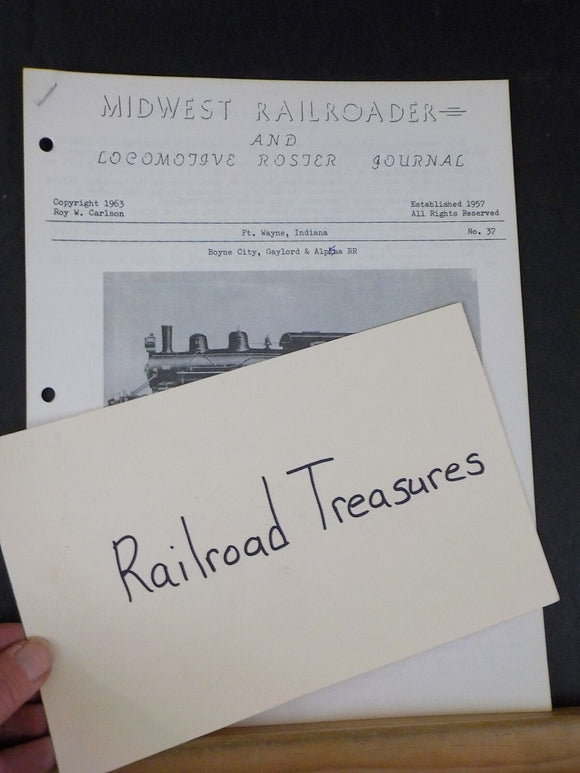 Midwest Railroader #37 1963 & Locomotive Roster Journal NYC II&I