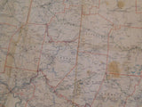 Map Pennsylvania Showing Post Offices 1957 showing railroads
