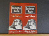 Burlington Route System Public Timetable 1953 Oct-1954 January