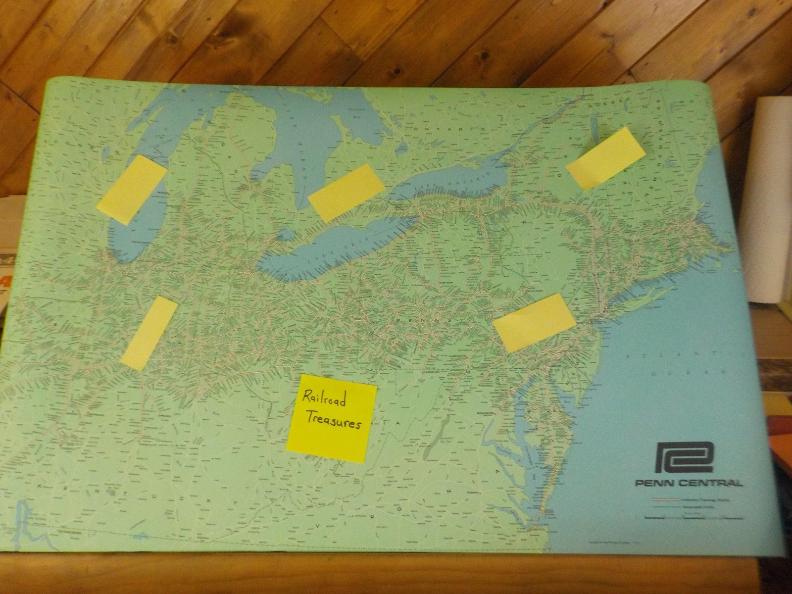 Sp Trackage Rights Map Penn Central Railroad January 1970 Trackage Rights Associated Line ...