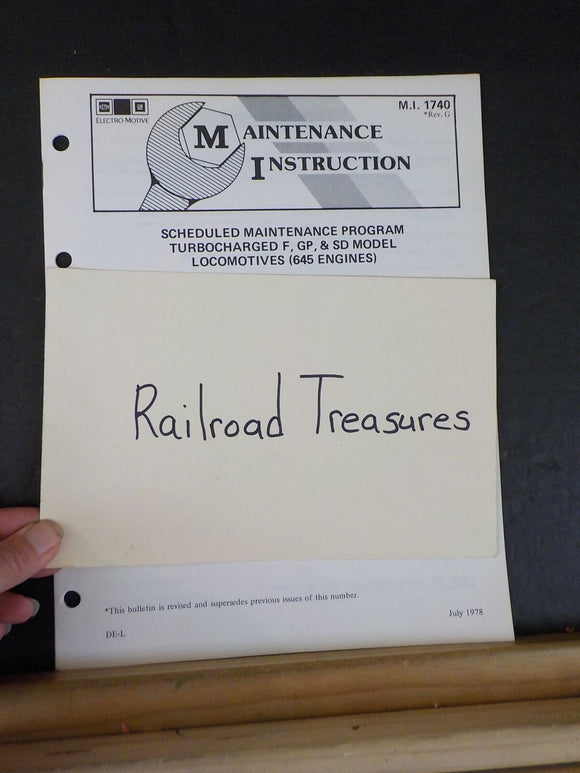 EMD Maintenance Instructions MI 1740 Rev G Scheduled maintenance program turboch