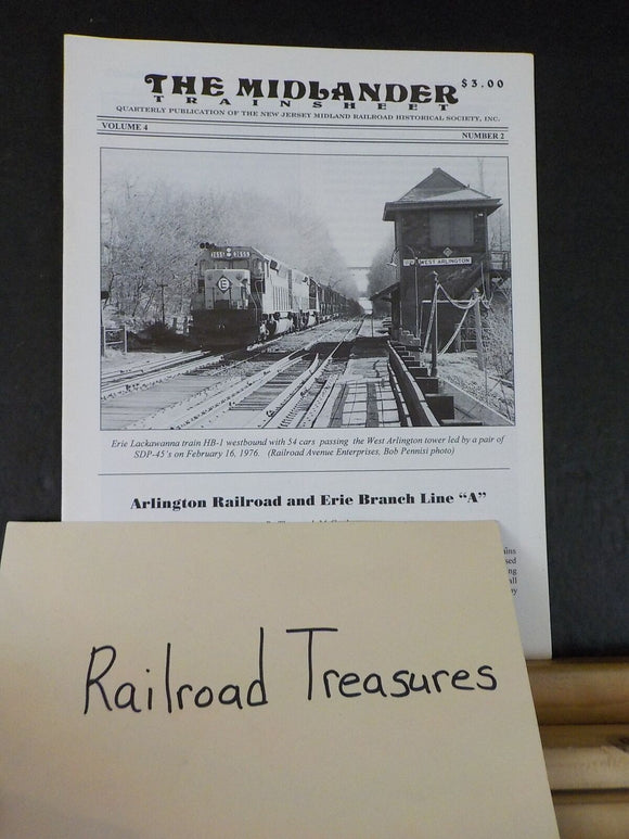 Midlander Trainsheet V4 #2 Arlington Railroad & Erie Branch Line A