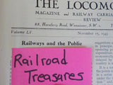 Locomotive Railway Carriage & Wagon Review #687 1949 November 15th
