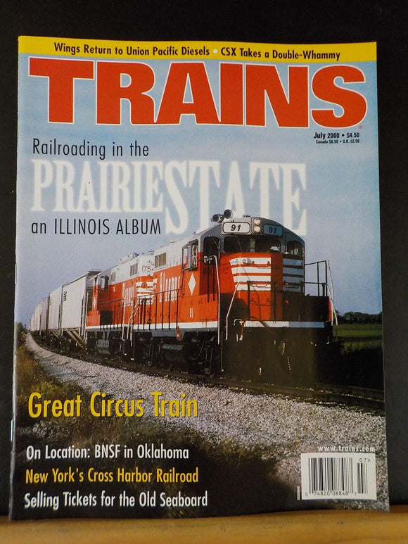 Trains Magazine 2000 July An illinois album Great Circus train Cross Harbor RR