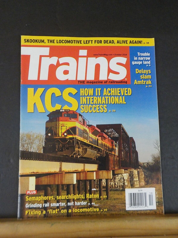 Trains Magazine 2018 October KCS Semaphores Searchlights Raton Fixing loco flat