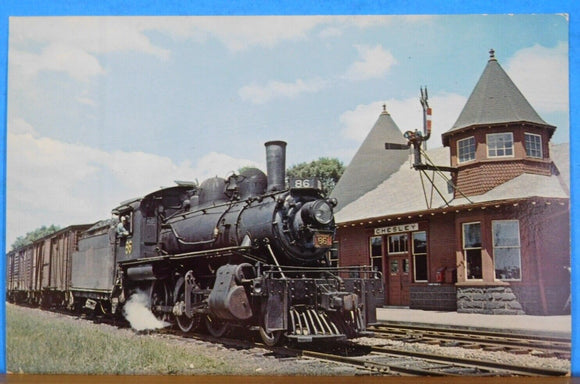 Postcard Canadian National 86 2-6-0 Mogul Chesley Ontario 1957