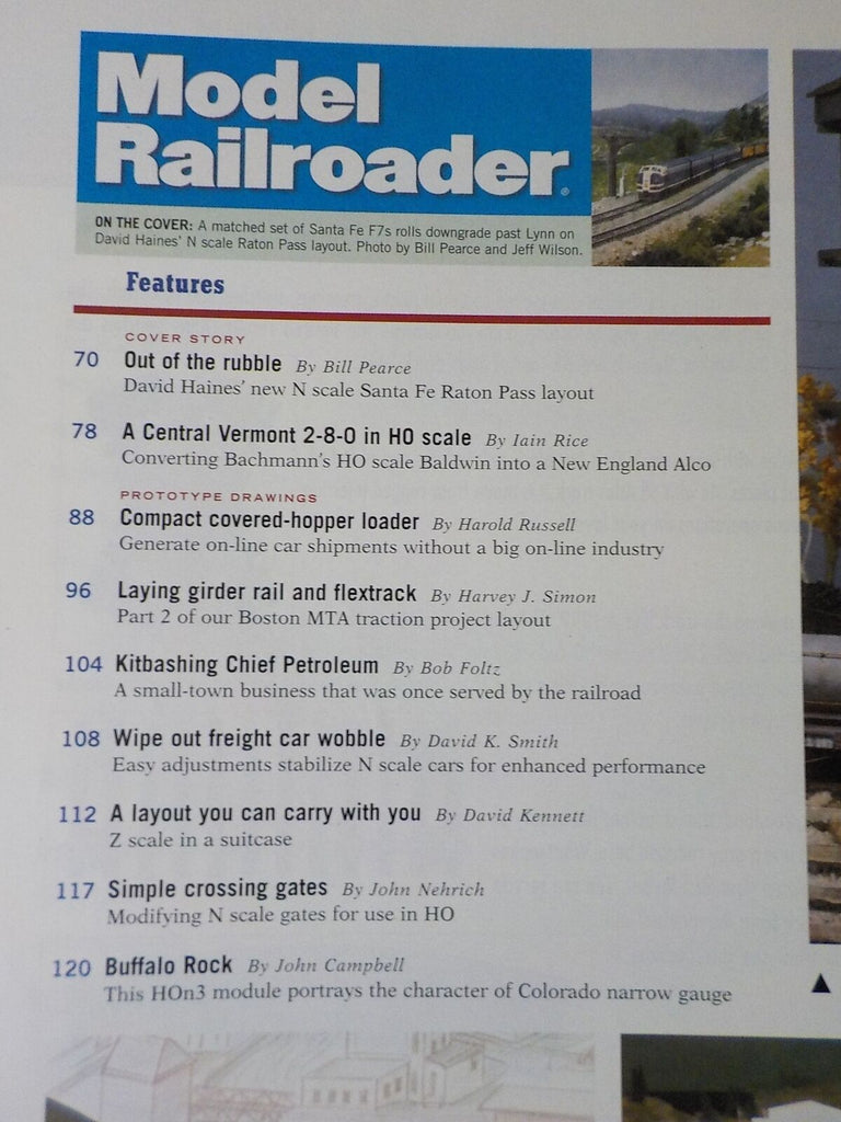 Model Railroader Magazine 1999 November Trackwork traction layout Z sc ...