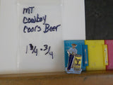 Jaycees Montana Cowboy Leaning Against Coors Beer Can  PIN
