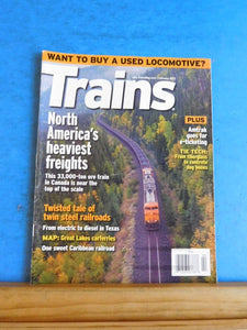 Trains Magazine 2012 February NA heaviest freights Amtrak e-ticketing Texas elec