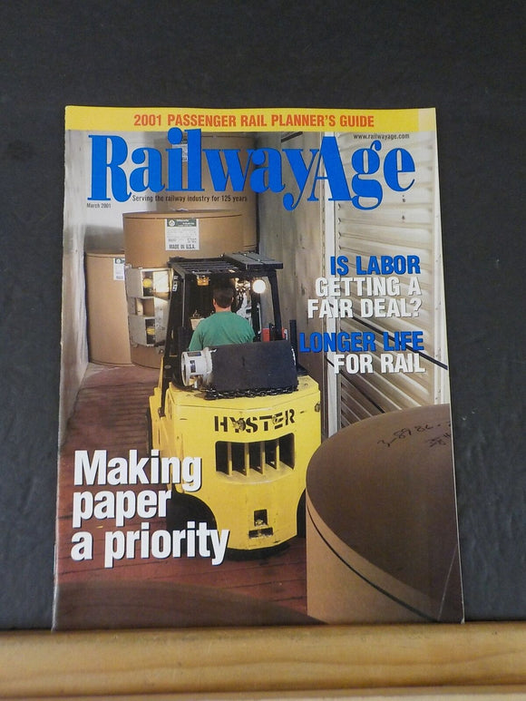 Railway Age 2001 March Longer life for rail Making paper a priority