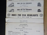 ERA Headlights Indexes Lot of 21 various indexes 1945-1977