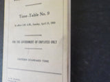 Pennsylvania Railroad Employee Timetable Chesapeake Region #9 1960