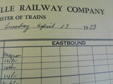 Columbus and Greenville Railway Company, Telegraphic Register of Trains,24 hr re