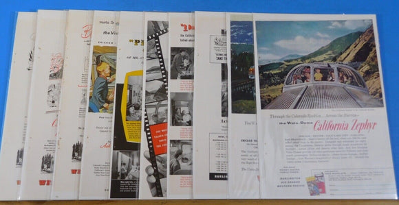 Ads Western Pacific RR California Zephyr #13 Advertisements from various magazin