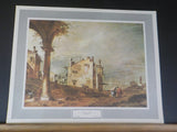 Renaissance Lithographic Print  Francesco Guardi Paessaggio Village