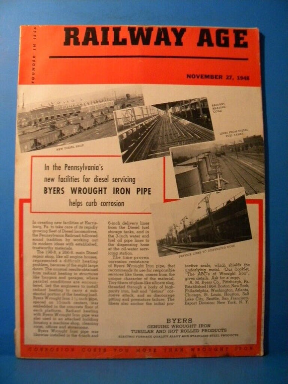 Railway Age 1948 November 27 Byers Wrought Iron Pipe
