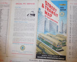 Map Keystone Auto Club PTC Street & Transit Map of Philadelphia 1958