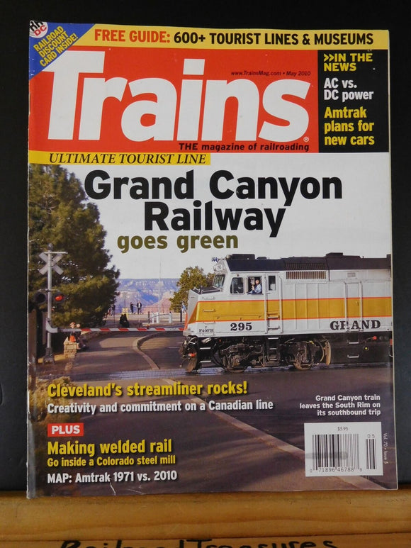 Trains Magazine 2010 May Grand Cayon Railway AC vs DC Power Amtrak new cars