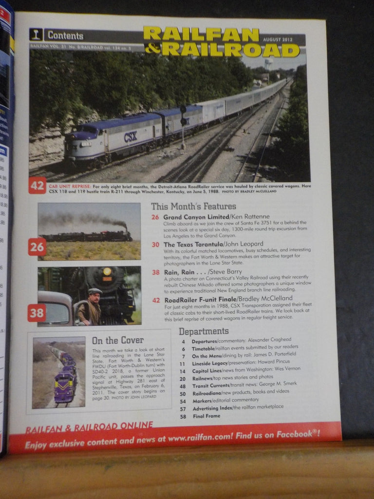 Railfan & Railroad Magazine 2012 August Texas Tarantula FW&W ...