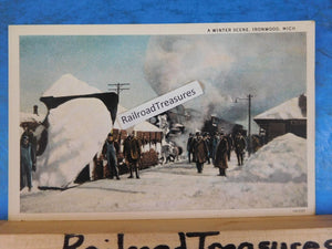 Postcard A Winter Scene Ironwood Mich.