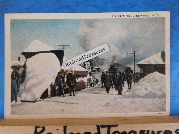 Postcard A Winter Scene Ironwood Mich.
