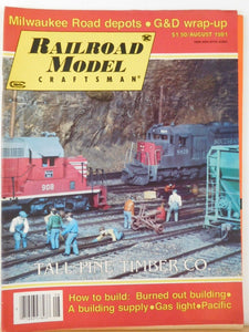 Railroad Model Craftsman Magazine 1981 August Milw rd depots Burned out building