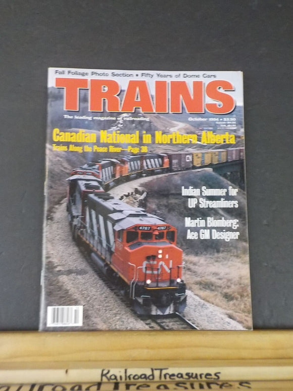 Trains Magazine 1994 October Canadian National in N Alberta Dome cars 50 yrs