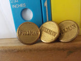 Button Pullman Lot of 3 Waterbury   small Gold in color