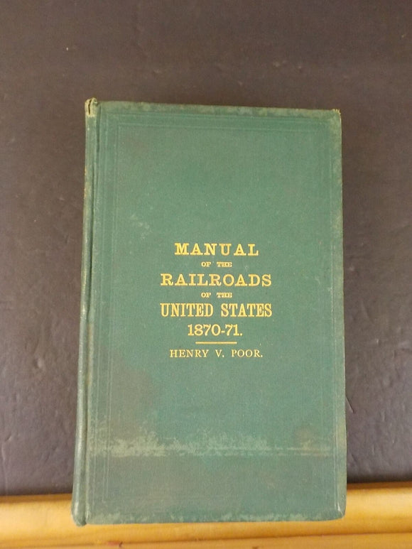 Poor's Manual of Railroads 1870-1871  History rolling stock more