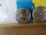Button W Wabash Lot of 5 Silver in color large buttons silver in color large