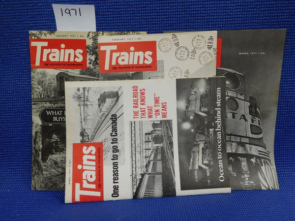 Trains Magazine Complete Year 1971 12 issues